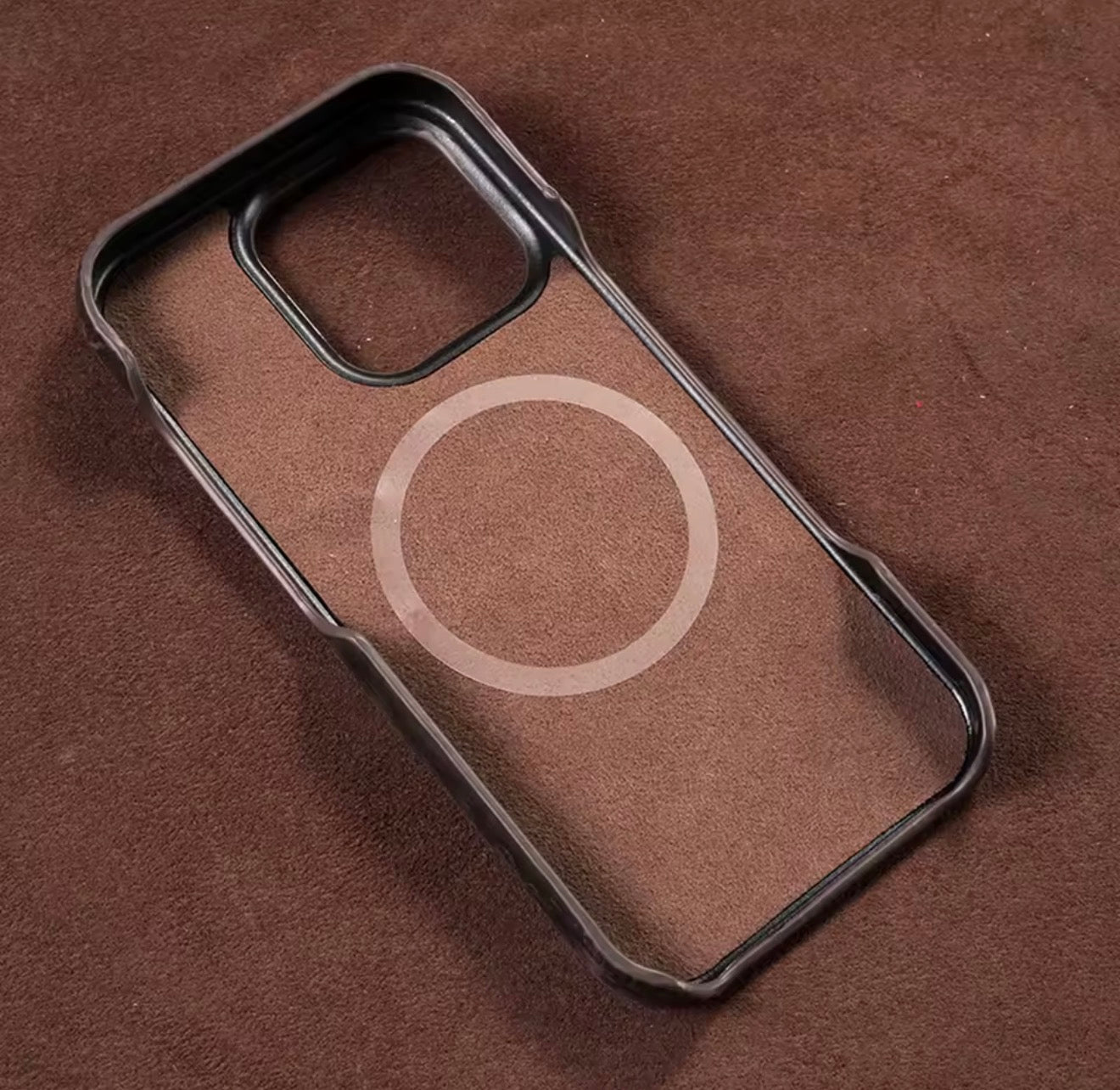 Luxury Pull-Up Leather MagSafe Case – Handcrafted Full-Grain Cowhide for iPhone