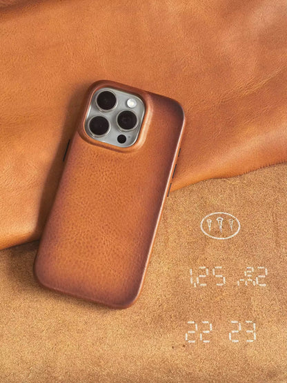 Handmade Italian Leather Case – Magnetic Business-Class Cover for iPhone with Premium Camera Button